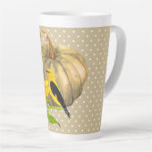 Autumn Pumpkin Sonnenblume und Finch Milchtasse (Rechte Ecke)