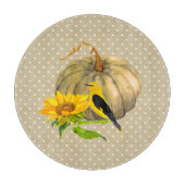 Autumn Pumpkin Sonnenblume und Finch Schneidebrett (Vorderseite)