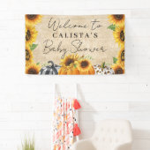 Autumn Pumpkin Sunflower Baby Dusche Willkommen Banner (Insitu)