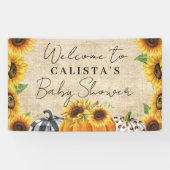 Autumn Pumpkin Sunflower Baby Dusche Willkommen Banner (Horizontal)