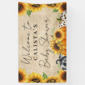 Autumn Pumpkin Sunflower Baby Dusche Willkommen Banner (Vertikal)