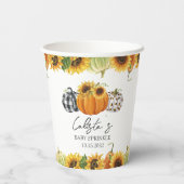 Autumn Pumpkin & Sunflower Baby Sprinkle Pappbecher (Rückseite)