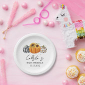 Autumn Pumpkin & Sunflower Baby Sprinkle Pappteller (Party)