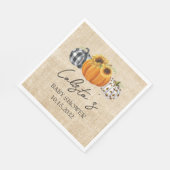 Autumn Pumpkin Sunflower Burlap Baby Dusche Serviette (Ecke)
