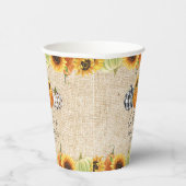 Autumn Pumpkin Sunflower Burlap Baby Sprinkle Pappbecher (Rechts)