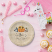 Autumn Pumpkin Sunflower Burlap Baby Sprinkle Pappteller (Party)