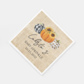 Autumn Pumpkin Sunflower Burlap Baby Sprinkle Serviette (Ecke)