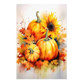 Autumn Pumpkin & Sunflower Fotodruck