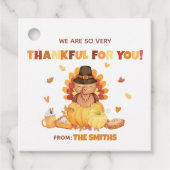 Autumn Pumpkin Turkey Erntedank Square Geschenkanhänger (Vorderseite)