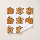 Autumn Pumpkin und Daisy Pattern Badhandtuch Set (Waschlappen)