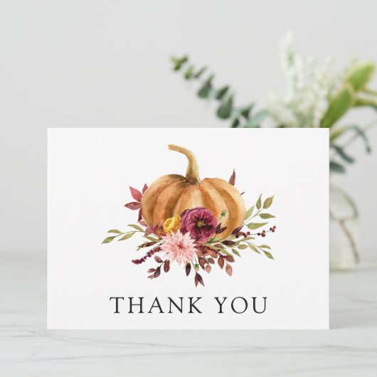 Autumn Pumpkin Vielen Dank Postcard Karte (Stehend Vorderseite)