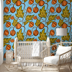 Autumn Pumpkin Vines Hand Drawing Design Tapete