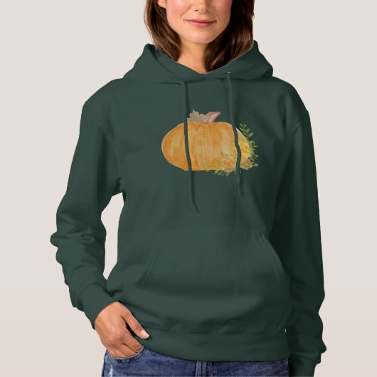 Autumn Pumpkin Watercolor Art Hoodie (Vorderseite)