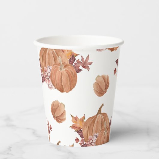 Autumn Pumpkin Watercolor Pappbecher (Vorderseite)