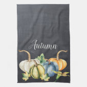 Autumn Pumpkin Watercolor Rustikale Chalkboard Geschirrtuch (Vertikal)