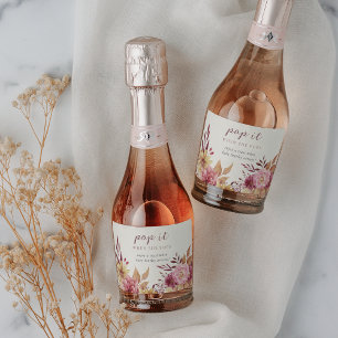 Autumn Pumpkin & Wildblumen Baby Shower Gefallen Schaumweinetikett