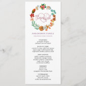 AUTUMN PUMPKIN WREATH ERNTEDANK DINNER MENÜ MENÜKARTE (Vorderseite)