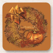 Autumn Pumpkin Wreath Untersetzer (Vorderseite)