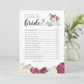 Autumn Pumpkin Zwei-Side-Brautparty-Game-Karte Einladung (Stehend Vorderseite)