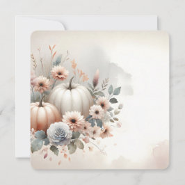 Autumn Pumpkins and Florals Fall Background Einladung