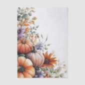 Autumn Pumpkins and Flowers Fall Pattern Decoupage Seidenpapier (Vorderseite)