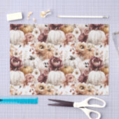 Autumn Pumpkins and Flowers Fall Pattern Decoupage Seidenpapier (Handwerk)