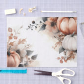 Autumn Pumpkins and Flowers Fall Pattern Decoupage Seidenpapier (Handwerk)