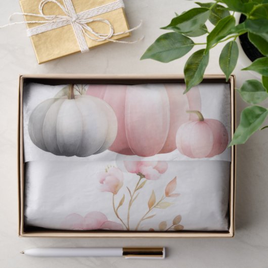 Autumn Pumpkins and Flowers Fall Pattern Decoupage Seidenpapier (Geschenk)