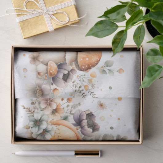 Autumn Pumpkins and Flowers Fall Pattern Decoupage Seidenpapier (Geschenk)