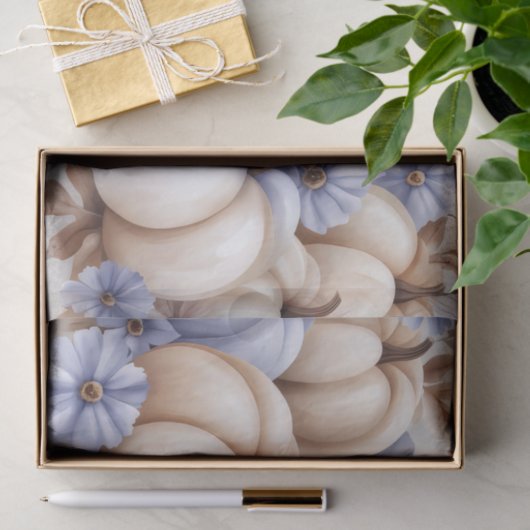 Autumn Pumpkins and Flowers Fall Pattern Decoupage Seidenpapier (Geschenk)