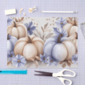 Autumn Pumpkins and Flowers Fall Pattern Decoupage Seidenpapier (Handwerk)