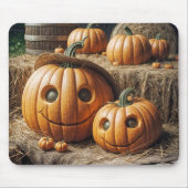 Autumn Pumpkins auf Hay Bales Mousepad (Vorne)