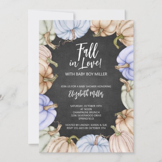 Autumn Pumpkins Baby Shower Einladung (Vorderseite)