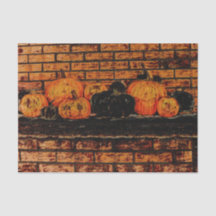 Autumn Pumpkins Black Orange Brick