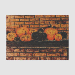 Autumn Pumpkins Black Orange Brick Seidenpapier