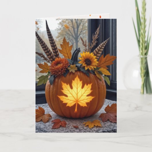 Autumn Pumpkins Bouquet Karte (Vorderseite)