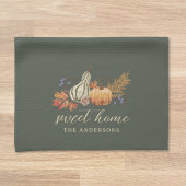Autumn Pumpkins Bouquet Name Geschirrtuch