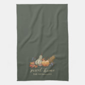 Autumn Pumpkins Bouquet Name Geschirrtuch (Vertikal)