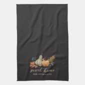 Autumn Pumpkins Bouquet Name Geschirrtuch (Vertikal)