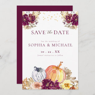 Autumn Pumpkins Fall Florals Save the Date