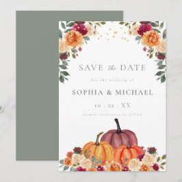 Autumn Pumpkins Fall Florals Save the Date