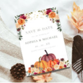 Autumn Pumpkins Fall Florals Save the Date Einladung