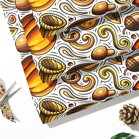 Autumn Pumpkins Gift Wrap | Herbstgeschenkpapier Geschenkpapier