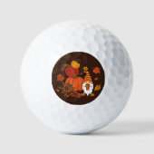 Autumn Pumpkins Gnome Speckkarte Golfball (Vorderseite)