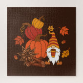 Autumn Pumpkins Gnome Speckkarte Puzzle (Vertikal)