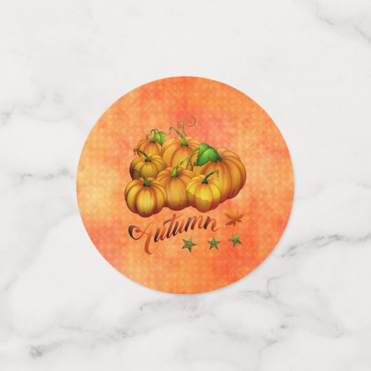 Autumn Pumpkins Konfetti (Klein Vorderseite)
