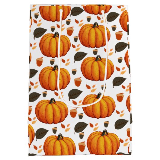 Autumn Pumpkins Mittlere Geschenktüte (Rückseite)