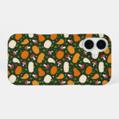Autumn Pumpkins & Mushrooms Seamless Pattern Phone iPhone 16 Hülle (Rückseite (Horizontal))