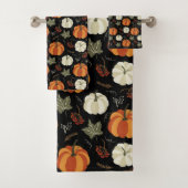 Autumn Pumpkins Muster Badhandtuch Set (Insitu)