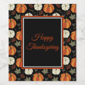 Autumn Pumpkins Muster Weinetikett (Einzelnes Label)